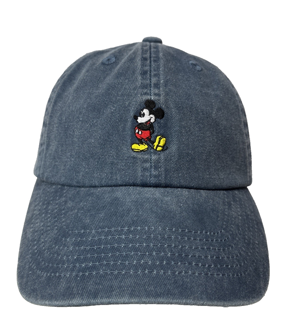 Disney Parks Mickey Mouse Blue Denim Dad Baseball Hat Cap Adjustable OS NWT
